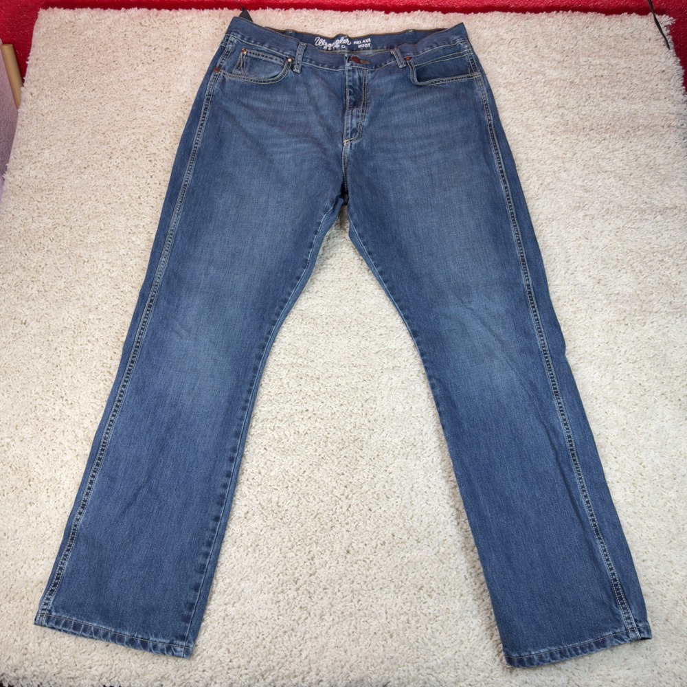 Wrangler Retro Relaxed Boot Jeans Mens 38 Blue Denim 10WRT20RT Western Style